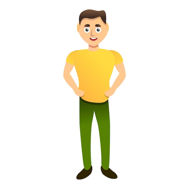 Icono de niño de escuela Caricatura de icono de vector de niño de escuela para diseño web aislado sobre fondo blanco