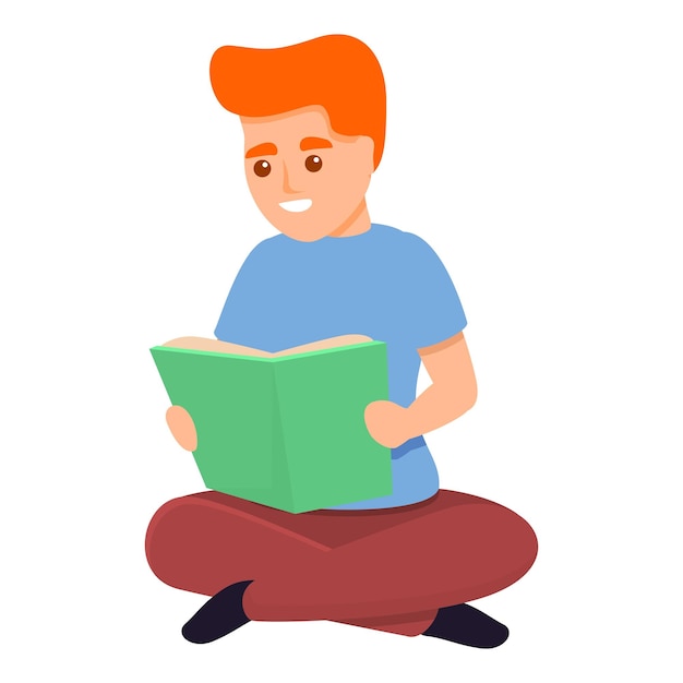 Icono de niño leyendo un libro Icono vectorial de niño Leyendo un libro para el diseño web aislado en fondo blanco