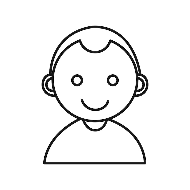 Icono de niño Simplemente una línea delgada símbolo plano