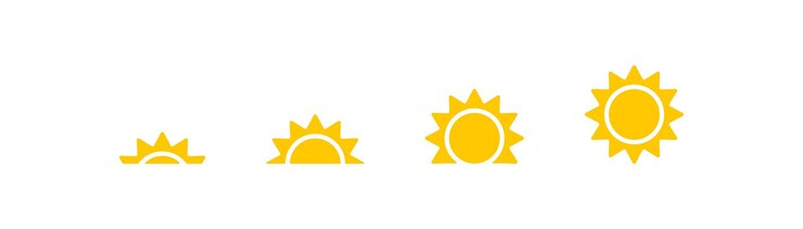 Vector icono con un nivel de amanecer ilustración vectorial simple