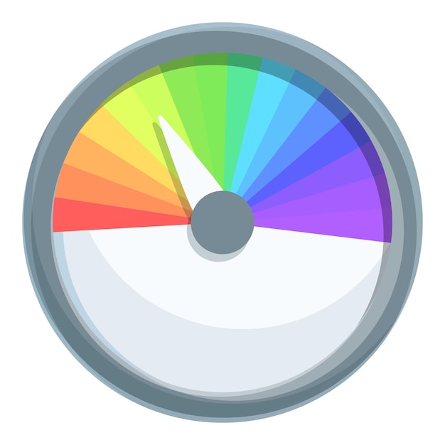 Icono de nivel de color del medidor de Ph Caricatura de icono de vector de nivel de color del medidor de Ph para diseño web aislado sobre fondo blanco