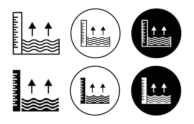 icono de nivel del mar colección de contorno de línea delgada símbolo o signo