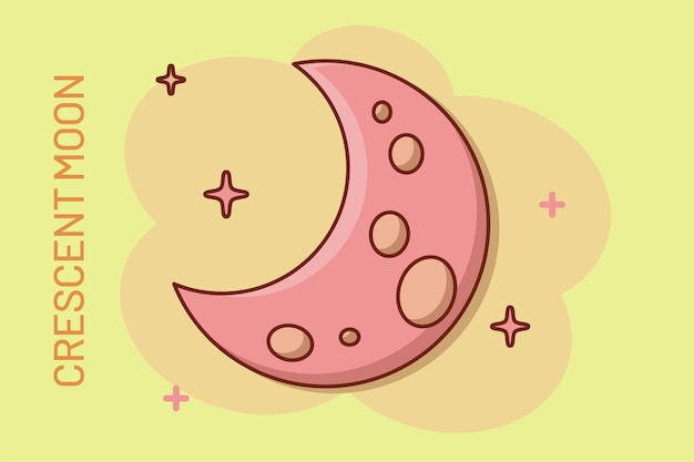 icono nocturno de la luna creciente en el cómic