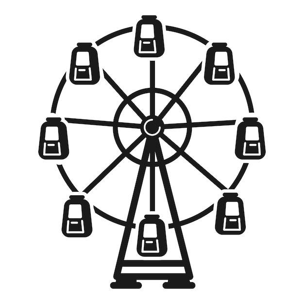 Icono de noria Ilustración simple del icono de vector de noria para diseño web aislado sobre fondo blanco
