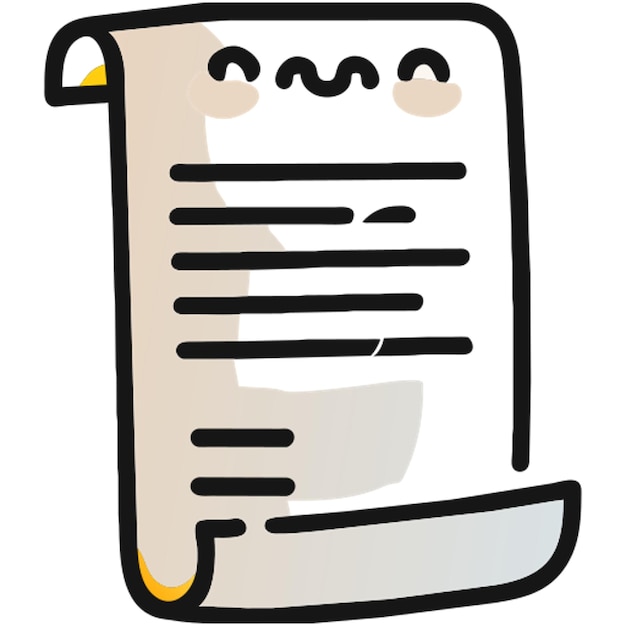 el icono de la nota del papel se llena de desplazamiento