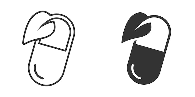 Icono de nota de píldora de vitamina en estilo plano Ilustración de vector de cápsula sobre fondo blanco aislado Concepto de negocio de signo de antibióticos