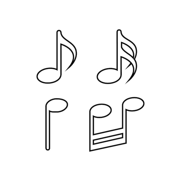 icono de notas musicales plantilla vectorial logotipo colección de moda diseño plano