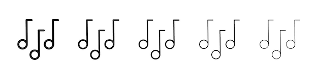 Ícono de las notas musicales Signo del logotipo vectorial