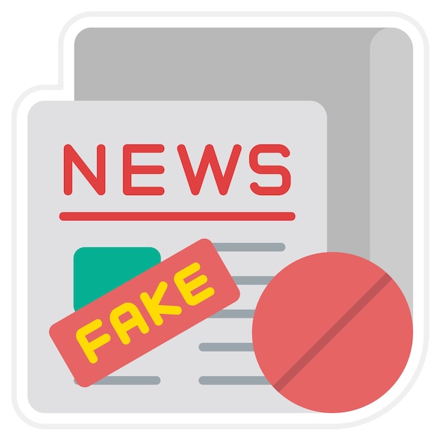 Vector el icono de las noticias falsas