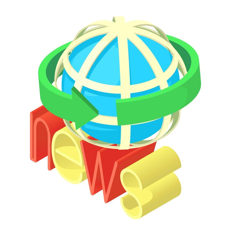 Vector icono de noticias mundiales ilustración isométrica del icono de vector de noticias mundiales para web