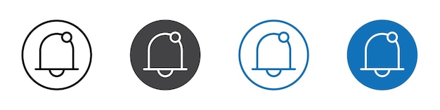 Icono de notificación aislado en conjunto de vectores de fondo blanco