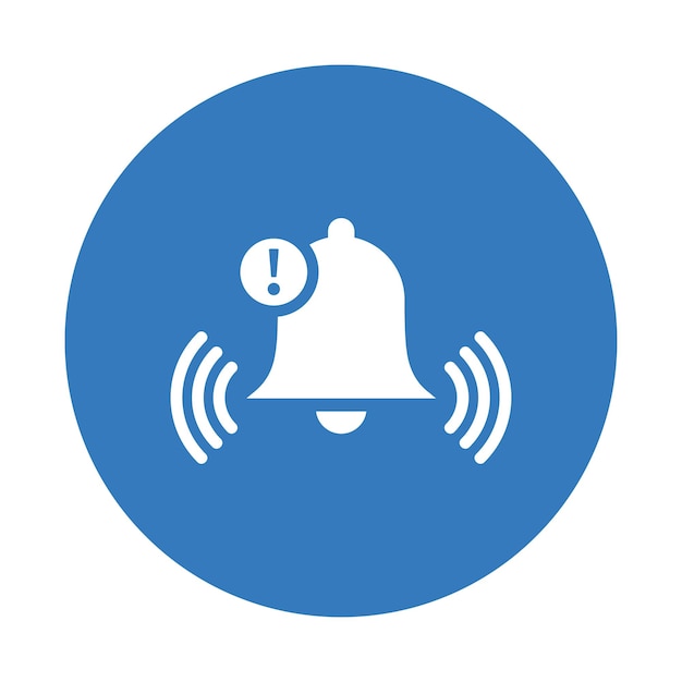 Ícono de notificación de alerta Vector de color azul eps