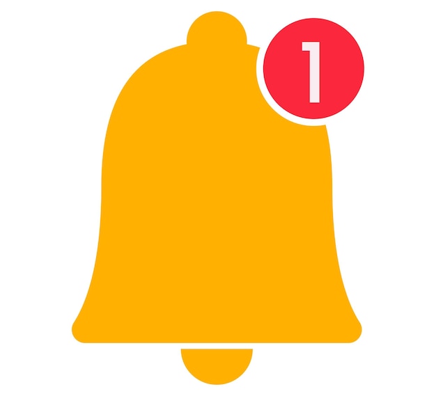 Icono de notificación de campana aislado en fondo blanco