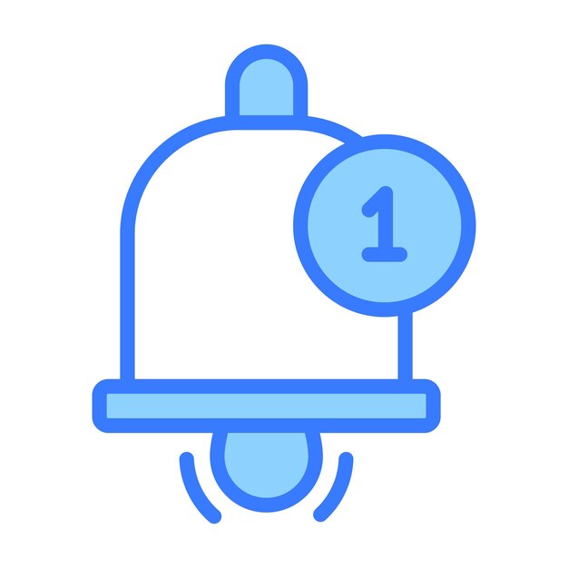 Icono de notificación en estilo editable y vector de diseño de campana de notificación
