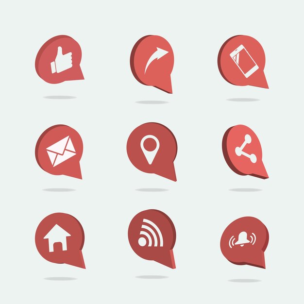 Icono de notificación de redes sociales en bocadillo