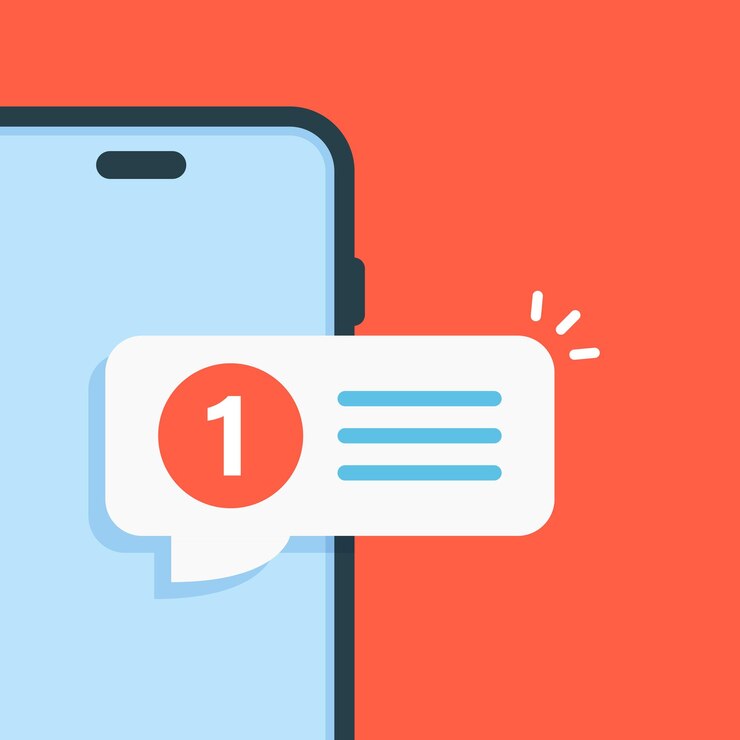 Vector ícono de notificaciones de teléfono en estilo plano smartphone con nueva ilustración vectorial de aviso en fondo aislado concepto de negocio de señal de mensaje de recordatorio
