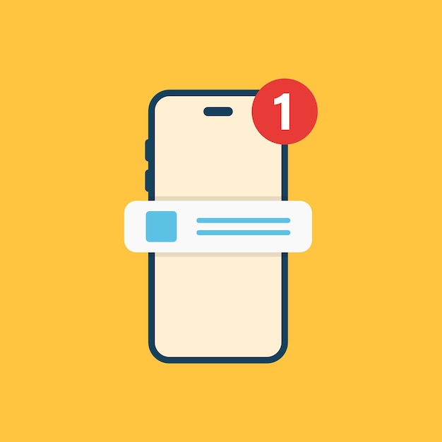 Ícono de notificaciones de teléfono en estilo plano Smartphone con nueva ilustración vectorial de aviso en fondo aislado Concepto de negocio de señal de mensaje de recordatorio