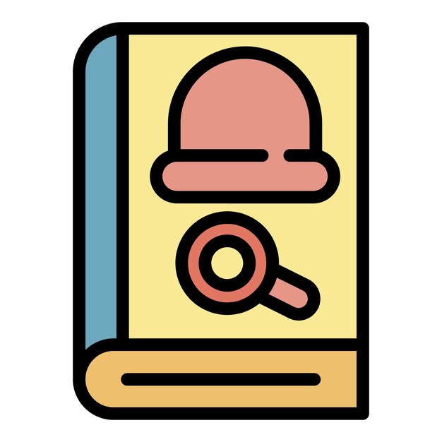 El icono de la novela de detectives es un icono vectorial de la novela del detective. El color es plano y aislado.