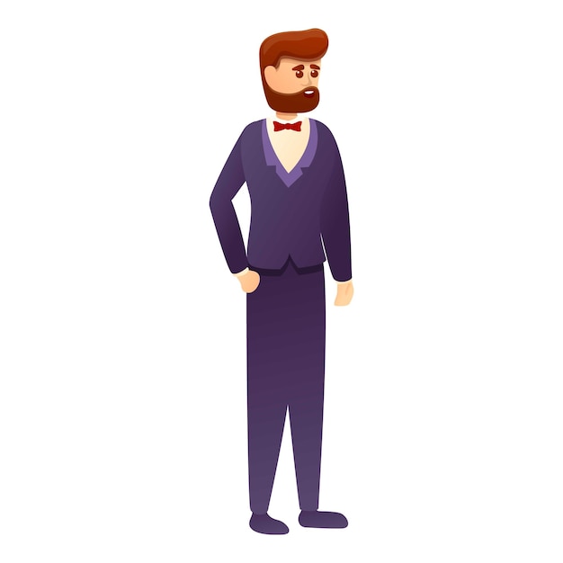 Icono de novio hipster Icono vectorial de novio Hipster para el diseño web aislado sobre fondo blanco