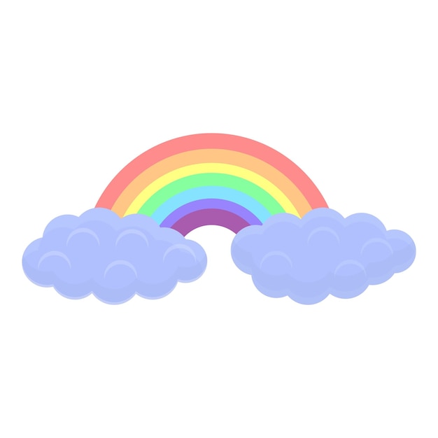 Icono de nube de arco iris Caricatura de icono de vector de nube de arco iris para diseño web aislado sobre fondo blanco