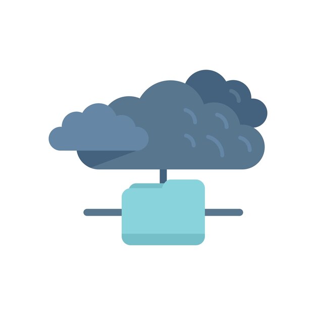 Icono de nube de base de datos vector plano Sistema de plataforma Acceso de cliente aislado