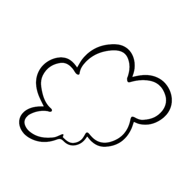 Icono de la nube boceto de contorno dibujado a mano dibujo de contorno de dibujo de arte