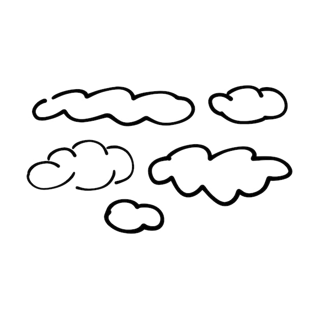Icono de la nube boceto de contorno dibujado a mano dibujo de contorno de dibujo de arte