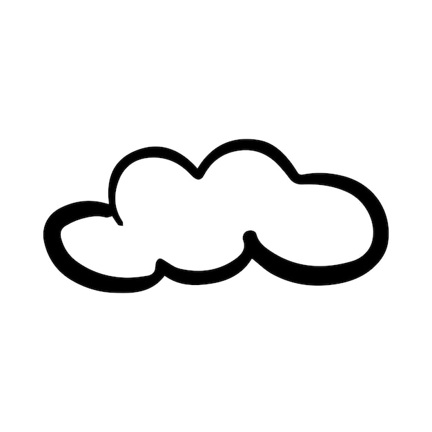 Icono de la nube boceto de contorno dibujado a mano dibujo de contorno de dibujo de arte