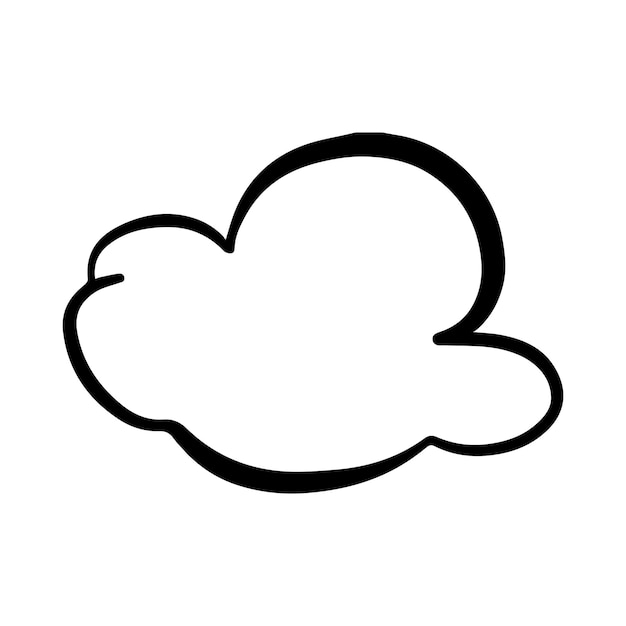 Icono de la nube boceto de contorno dibujado a mano dibujo de contorno de dibujo de arte