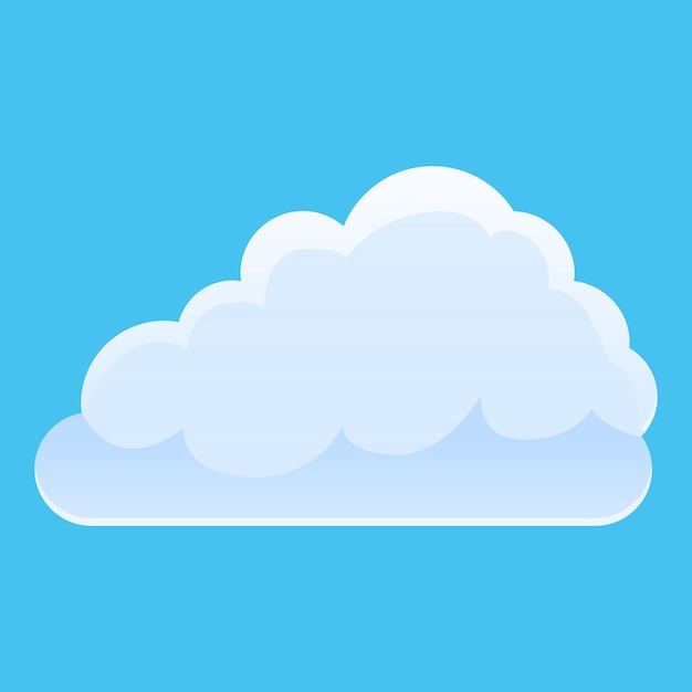 Icono de nube brillante Caricatura de icono de vector de nube brillante para diseño web aislado sobre fondo blanco