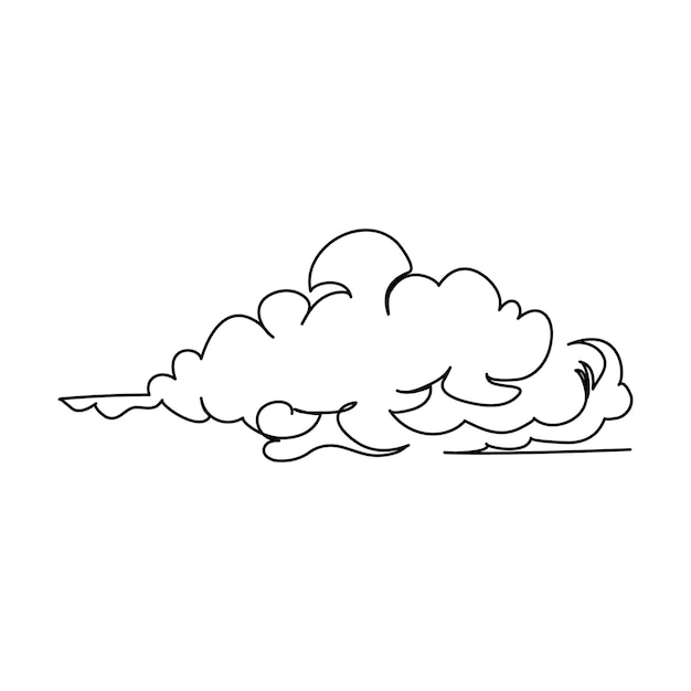 Icono de nube continua de una línea Ilustración vectorial