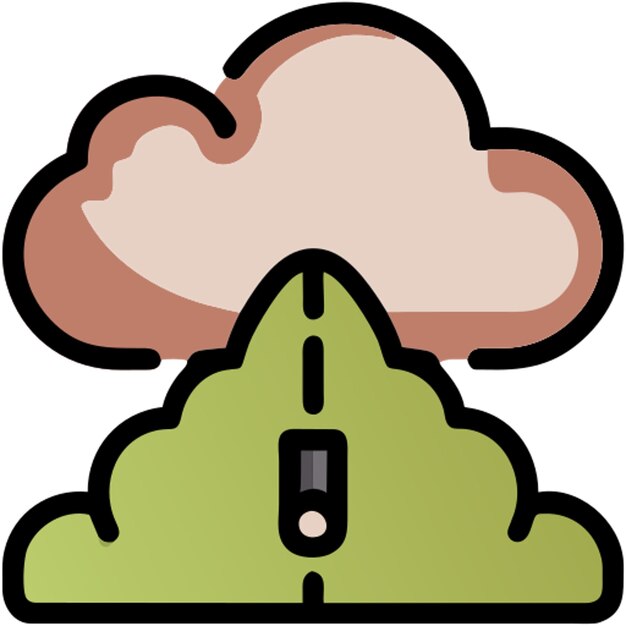 Vector icono de nube con contorno de color