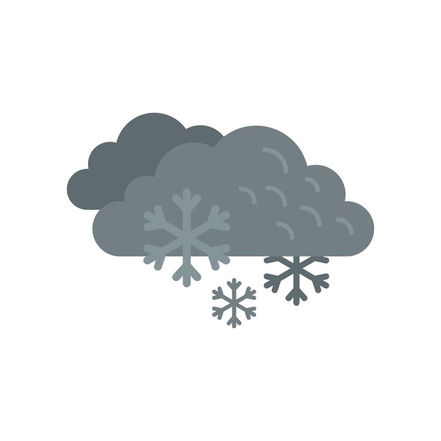 Vector icono de nube de copo de nieve vector plano pronóstico de nieve invierno frío aislado
