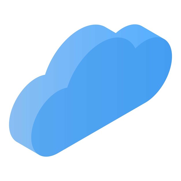 Icono de nube de datos Isométrico del icono de vector de nube de datos para diseño web aislado sobre fondo blanco