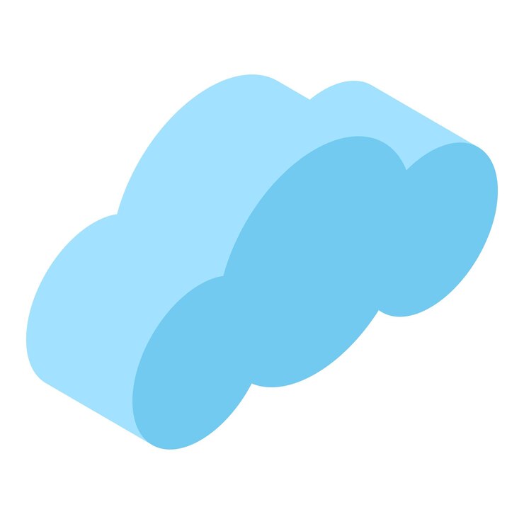 Vector icono de nube de datos isométrico del icono de vector de nube de datos para diseño web aislado sobre fondo blanco