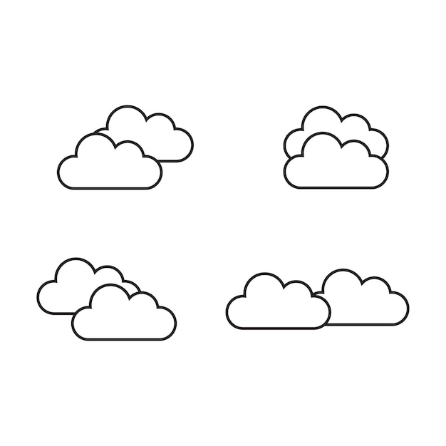 El icono de la nube está configurado en un diseño plano de moda.
