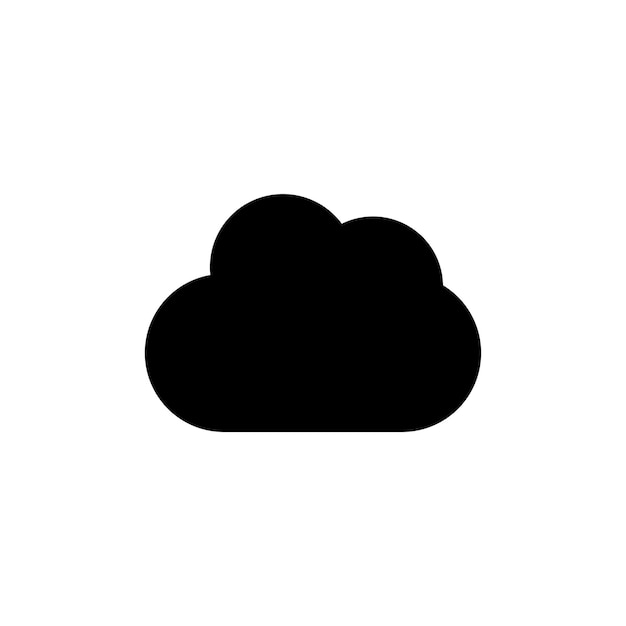 El icono de la nube establece el símbolo vectorial de la nube de dibujos animados del cielo en estilo negro lleno y delineado