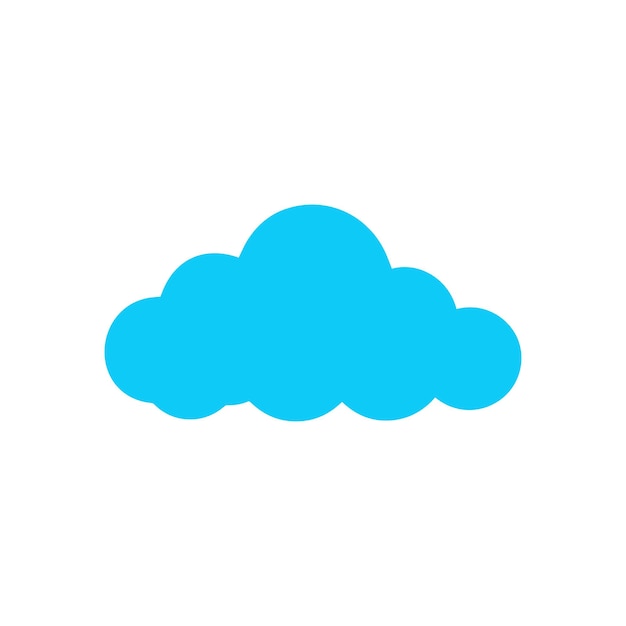 Icono de nube Icono plano de nube en fondo blanco Ilustración vectorial