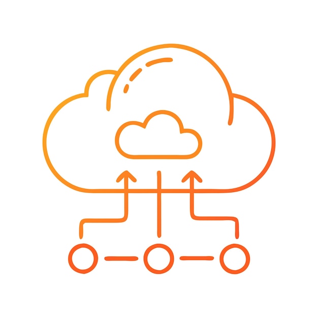 Ícono de nube ilustración moderna diseño vectorial símbolo de red
