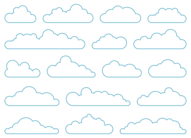 Icono de nube en la ilustración de vector de estilo plano