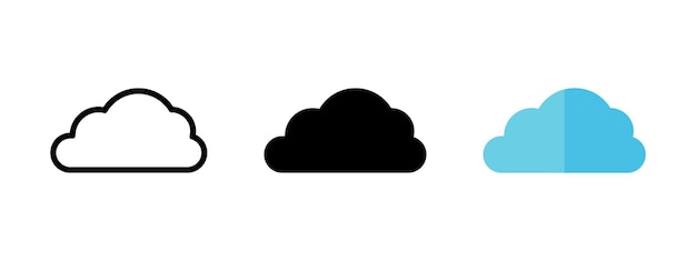 Ícono de la nube Ilustración vectorial de la nube Símbolo del servidor de alojamiento Signo del tiempo