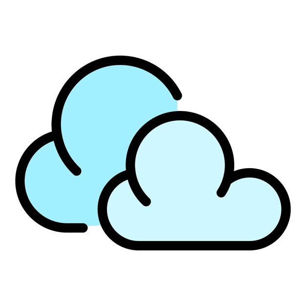 Icono de nube de niebla Contorno de icono vectorial de nube de neblina Color plano aislado