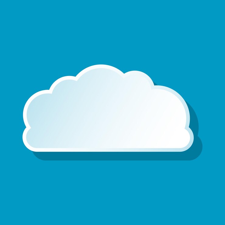 Vector icono de nube pequeña sobre fondo azul símbolo del tiempo