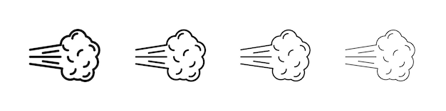Ícono de la nube de pulverización de aire Signo ilustrativo plano