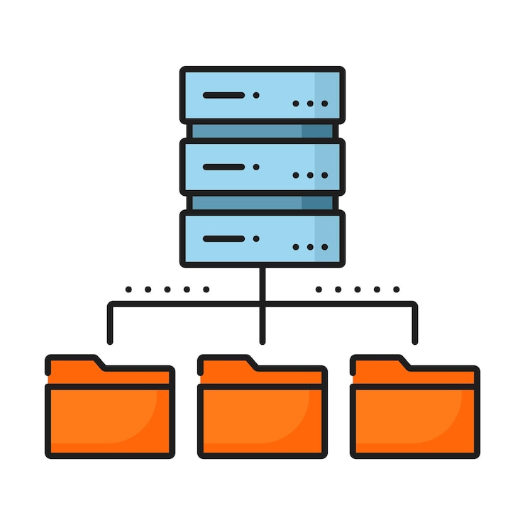 Vector icono de nube de red de base de datos de servidor de almacenamiento de datos