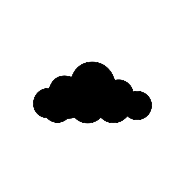 Ícono de nube sobre fondo blanco Ilustración vectorial de concepto de estilo silueta