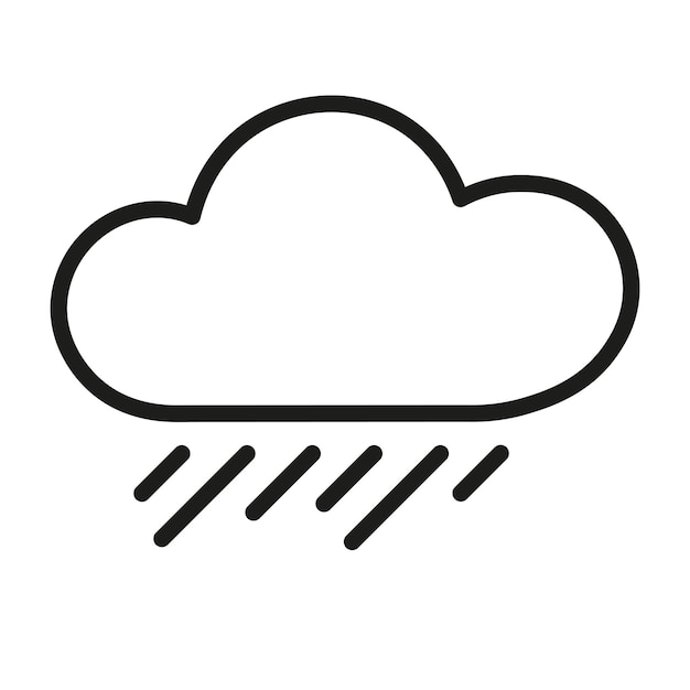 icono de nube con tormenta de lluvia pronóstico del tiempo meteorología contorno símbolo vectorial icono negro