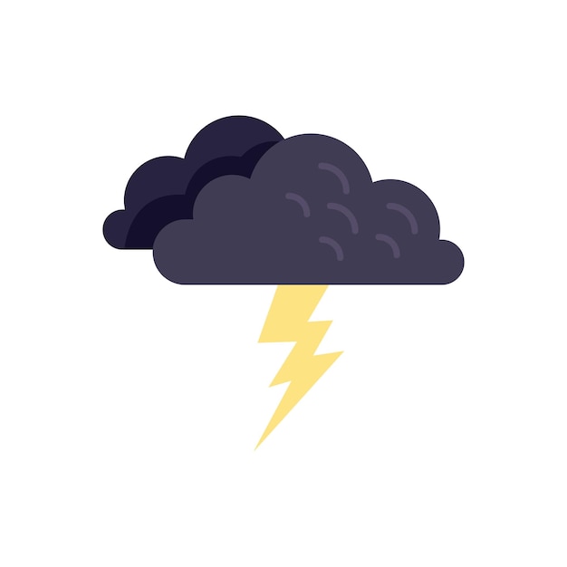 Vector icono de nube de tormenta vector plano meteo lluvioso nieve frío aislado