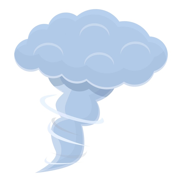 Icono de nube de tornado Caricatura de icono de vector de nube de tornado para diseño web aislado sobre fondo blanco
