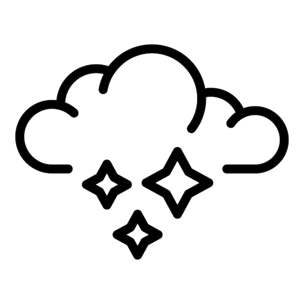 Icono de nube de ventisca de hielo Icono de vector de nube de ventisca de hielo de contorno para diseño web aislado sobre fondo blanco